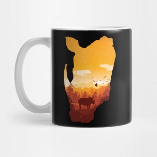 Rhino landscape Mug